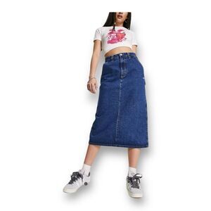 Obey Juniper Midi Denim Skirt Size 28